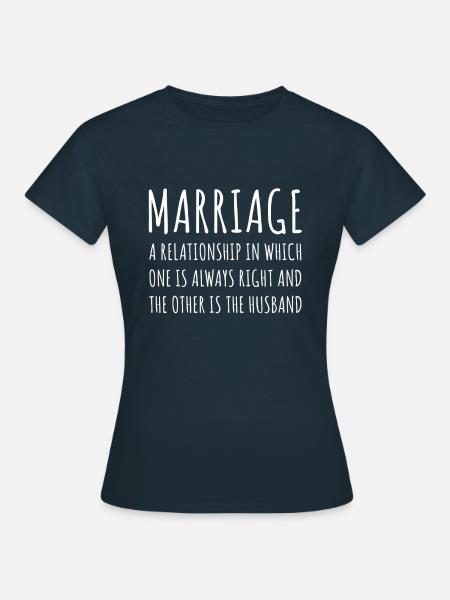 Huwelijk grappig - Dame-T-shirt - marineblå