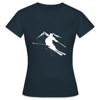Piste de ski - T-shirt Femme - marine - Devant - AI Model Female 172 dark (172cm)