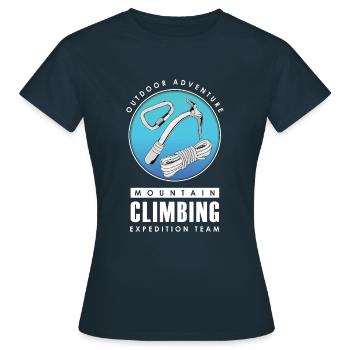 Bergsteiger Expedition - Frauen T-Shirt - Navy - Vorne - AI Model Female 172 dark (172cm)