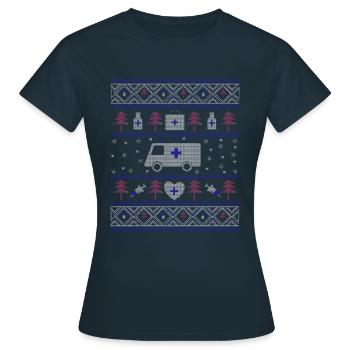 Ugly Christmas Hospital - Women's T-Shirt - navy - Front - AI Model Female 172 dark (172cm)
