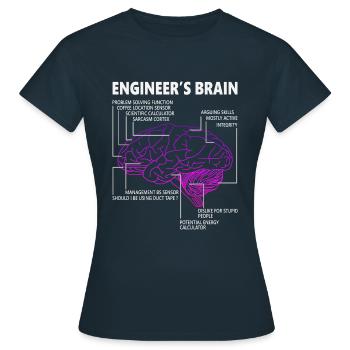 Engineer brain - Women's T-Shirt - navy - Front - AI Model Female 172 dark (172cm)