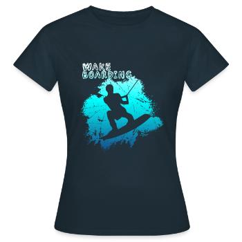 Wakeboard - Frauen T-Shirt - Navy - Vorne - AI Model Female 172 dark (172cm)