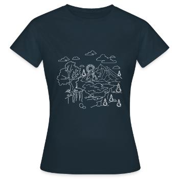 Paysage de mère nature - T-shirt Femme - marine - Devant - AI Model Female 172 dark (172cm)