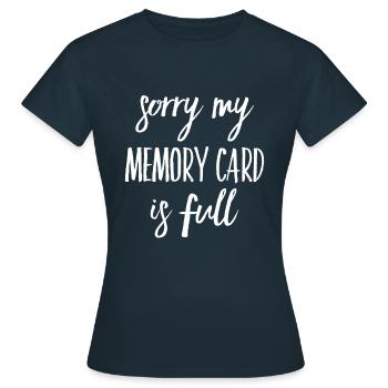 Ma carte mémoire est complètement drôle - T-shirt Femme - marine - Devant - AI Model Female 172 dark (172cm)