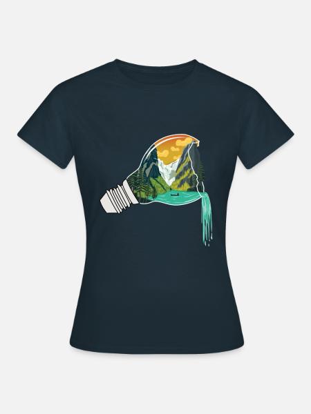 Natur Glühbirne Abstrakt - Frauen T-Shirt - Navy