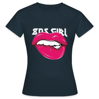 80s Girl Pink - Women's T-Shirt - navy - Front - AI Model Female 172 dark (172cm)