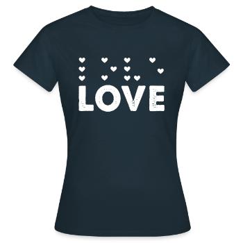 Love Heart Braille Alphabet Braille Sprache - Frauen T-Shirt - Navy - Vorne - AI Model Female 172 dark (172cm)