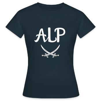 Alp Krieger Stamm Osmanisches Zeug Zwei Schwert Türkei - Frauen T-Shirt - Navy - Vorne - AI Model Female 172 dark (172cm)