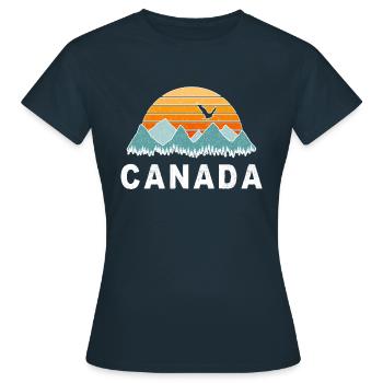 Canada vacances millésime nature et nature - T-shirt Femme - marine - Devant - AI Model Female 172 dark (172cm)