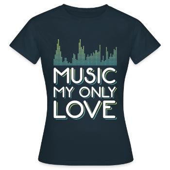 musique techno - T-shirt Femme - marine - Devant - AI Model Female 172 dark (172cm)