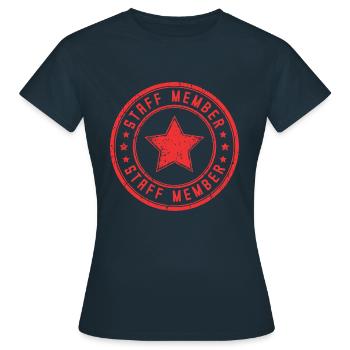 Staff Mitglied - Frauen T-Shirt - Navy - Vorne - AI Model Female 172 dark (172cm)