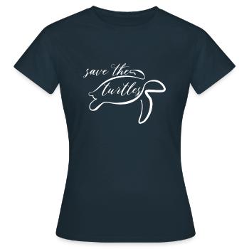 Sauvez les tortues || Sauvez les tortues - T-shirt Femme - marine - Devant - AI Model Female 172 dark (172cm)
