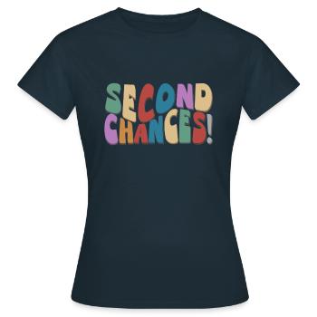 Second Chances Retro Groovy optimistisch Neuanfang - Frauen T-Shirt - Navy - Vorne - AI Model Female 172 dark (172cm)