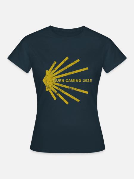 Buen Camino 2025 - Jakobsweg - Pilgermuschel - Frauen T-Shirt - Navy