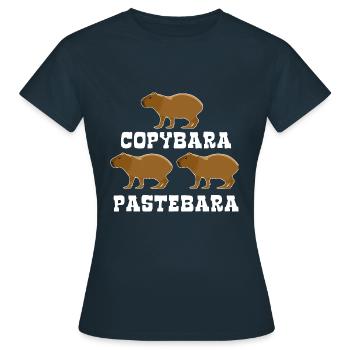 Copybara - Capybara Wortspiel - Copy Paste - Frauen T-Shirt - Navy - Vorne - AI Model Female 172 dark (172cm)