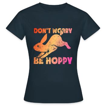 Don't worry be hoppy - Women's T-Shirt - navy - Front - AI Model Female 172 dark (172cm)