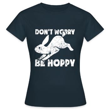 Don't worry be hoppy - Women's T-Shirt - navy - Front - AI Model Female 172 dark (172cm)