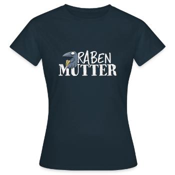 Gothic Rabe lässige Krähe ironische Rabenmutter - Frauen T-Shirt - Navy - Vorne - AI Model Female 172 dark (172cm)