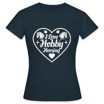 J’aime Hobby Horsing - Coeur - Hobby - T-shirt Femme - marine - Devant - AI Model Female 172 dark (172cm)
