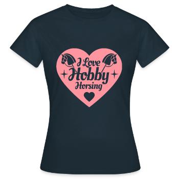 J’aime Hobby Horsing - Coeur - Hobby - T-shirt Femme - marine - Devant - AI Model Female 172 dark (172cm)