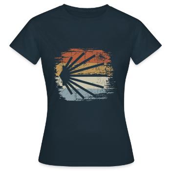 Camino - Camino de Santiago - Pilgrimage - Retro Vintage - Women's T-Shirt - navy - Front - AI Model Female 172 dark (172cm)