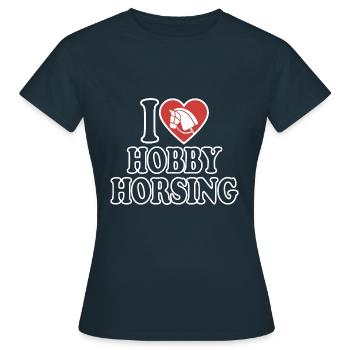 J’aime Hobby Horsing - Coeur - Hobby - T-shirt Femme - marine - Devant - AI Model Female 172 dark (172cm)