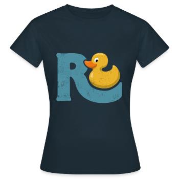 Rente Ente - Ruhestand - Pension - Frauen T-Shirt - Navy - Vorne - AI Model Female 172 dark (172cm)