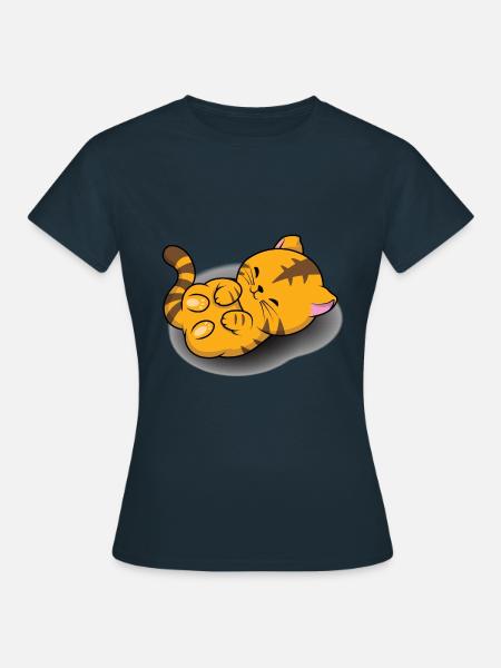 Kätzchen Niedlich - Frauen T-Shirt - Navy