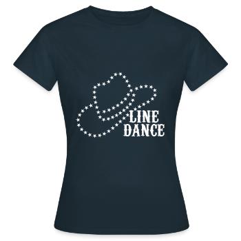 Linedance Cowboyhut Country Fan - Geschenk - Frauen T-Shirt - Navy - Vorne - AI Model Female 172 dark (172cm)