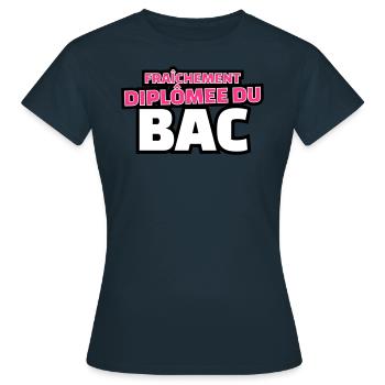 fraîchement diplomée du bac - T-shirt Femme - marine - Devant - AI Model Female 172 dark (172cm)