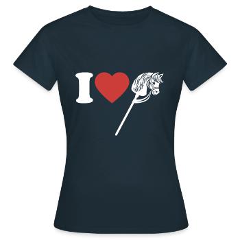 J’aime hobby cheval - Coeur - Hobby - T-shirt Femme - marine - Devant - AI Model Female 172 dark (172cm)