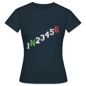 1N23456 Motorrad Gangschaltung - Adrenalin - Frauen T-Shirt - Navy - Vorne - AI Model Female 172 dark (172cm)