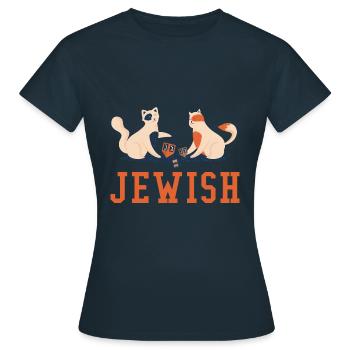 Jew Jewish Christmas Jew Hanukkah - Women's T-Shirt - navy - Front - AI Model Female 172 dark (172cm)