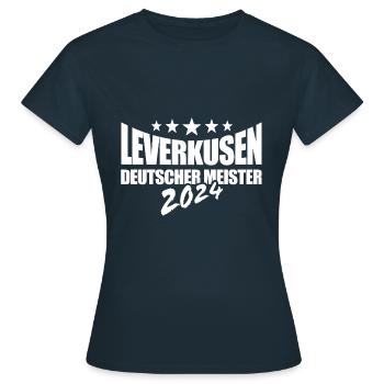 Leverkusen - Deutscher Meister 2024 - Frauen T-Shirt - Navy - Vorne - AI Model Female 172 dark (172cm)