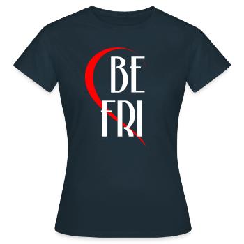 Beste Freunde - links (Rechts im Shop) - Frauen T-Shirt - Navy - Vorne - AI Model Female 172 dark (172cm)