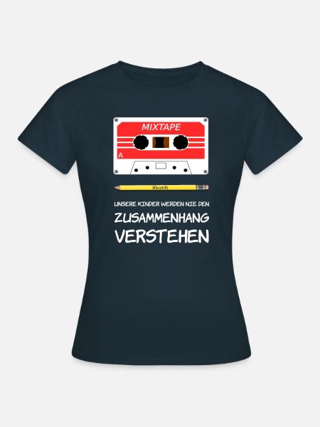 Mixtape und Bleistift - Frauen T-Shirt - Navy
