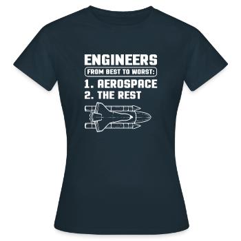 Luft- und Raumfahrt Ingenieur - Frauen T-Shirt - Navy - Vorne - AI Model Female 172 dark (172cm)