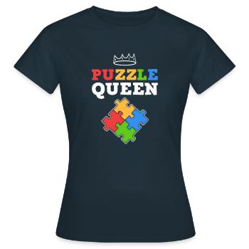Puzzle Queen Jigsaw Puzzle - Women's T-Shirt - navy - Front - AI Model Female 172 dark (172cm)