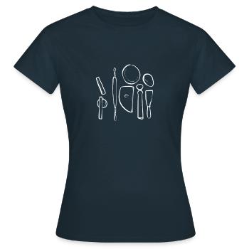 Make pottery. For potters, potters and ceramists - Women's T-Shirt - navy - Front - AI Model Female 172 dark (172cm)