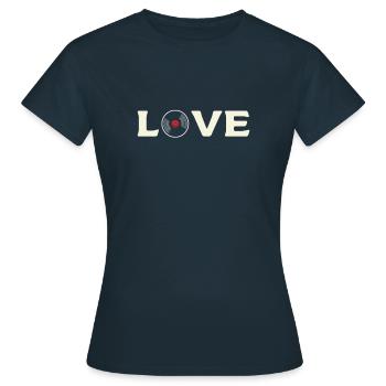 Amour de la collection de disques vinyles. Collecteur Lp - T-shirt Femme - marine - Devant - AI Model Female 172 dark (172cm)