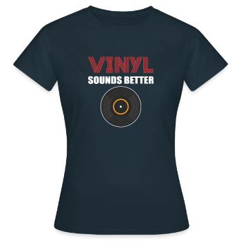 Le vinyle sonne mieux. Pour les collectionneurs de LP - T-shirt Femme - marine - Devant - AI Model Female 172 dark (172cm)