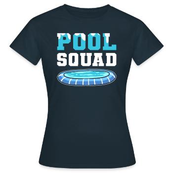 Pool squad. Pool cleaner. Pool Guy - Women's T-Shirt - navy - Front - AI Model Female 172 dark (172cm)