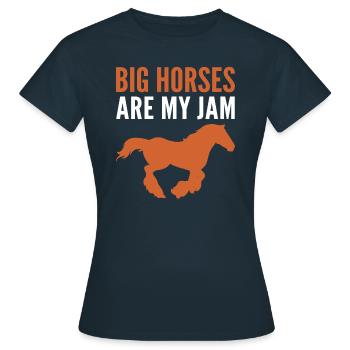 Les grands chevaux sont ma passion. - T-shirt Femme - marine - Devant - AI Model Female 172 dark (172cm)