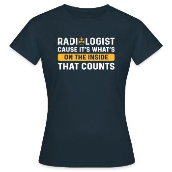 Radiologe Ursache Innen Zählt. Röntgenassistent - Frauen T-Shirt - Navy - Vorne - AI Model Female 172 dark (172cm)