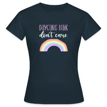 Garderie Les cheveux ne s’en soucient pas. Garde d’enfants. - T-shirt Femme - marine - Devant - AI Model Female 172 dark (172cm)
