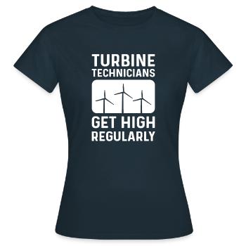 Les techniciens de turbine se défoncent régulièrement. - T-shirt Femme - marine - Devant - AI Model Female 172 dark (172cm)