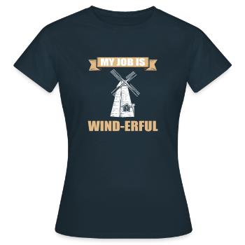 Mein Job Ist Windig. Techniker Für - Frauen T-Shirt - Navy - Vorne - AI Model Female 172 dark (172cm)