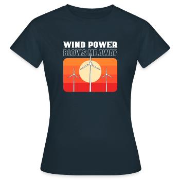 Die Windkraft Bläst Mich Weg. Techniker Für - Frauen T-Shirt - Navy - Vorne - AI Model Female 172 dark (172cm)