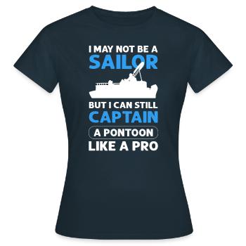 Pontonbootfahren. Villa Auf Dem Wasser. - Frauen T-Shirt - Navy - Vorne - AI Model Female 172 dark (172cm)
