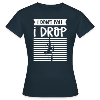 Je ne tombe pas. Je laisse tomber. Antennes - T-shirt Femme - marine - Devant - AI Model Female 172 dark (172cm)